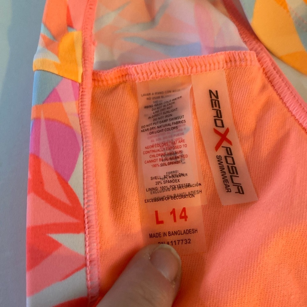ZeroXPosur Swimwear, Bikini Set, Sz L, 14, Tie Dye, Neon, Boho, Pastel, NWOT - Picture 5 of 16